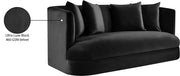 Alder 66" Velvet Upholstered Loveseat in Black - 699Black-L
