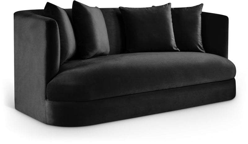 Alder 66" Velvet Upholstered Loveseat in Black - 699Black-L