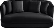 Alder 66" Velvet Upholstered Loveseat in Black - 699Black-L