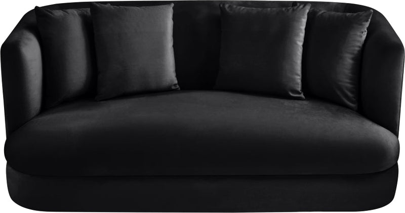 Alder 66" Velvet Upholstered Loveseat in Black - 699Black-L