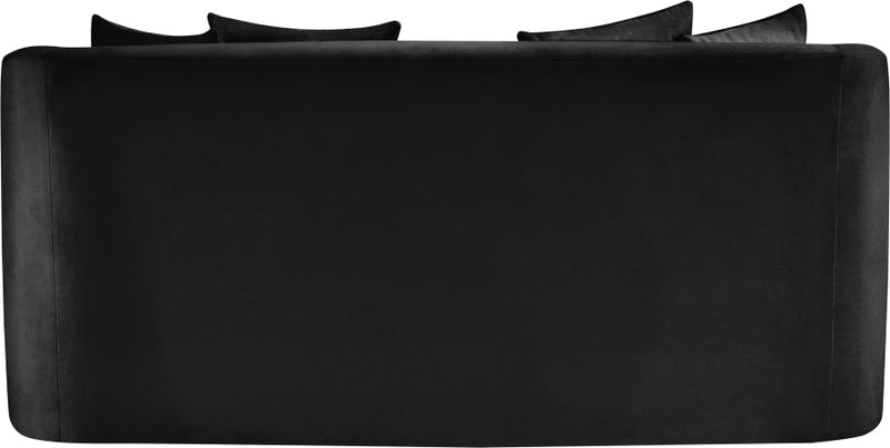 Alder 66" Velvet Upholstered Loveseat in Black - 699Black-L