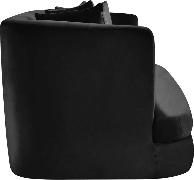 Alder 66" Velvet Upholstered Loveseat in Black - 699Black-L