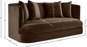 Alder 66" Velvet Upholstered Loveseat in Brown - 699Brown-L