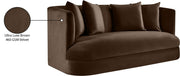Alder 66" Velvet Upholstered Loveseat in Brown - 699Brown-L