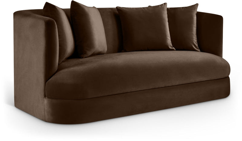 Alder 66" Velvet Upholstered Loveseat in Brown - 699Brown-L