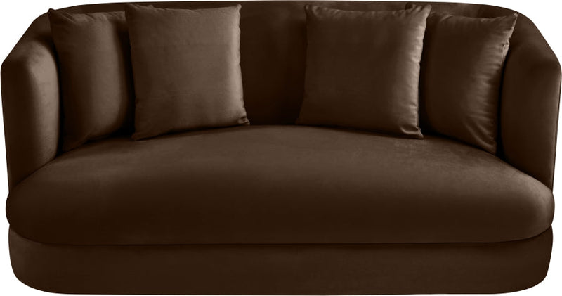Alder 66" Velvet Upholstered Loveseat in Brown - 699Brown-L
