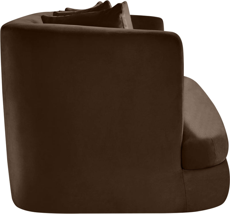 Alder 66" Velvet Upholstered Loveseat in Brown - 699Brown-L