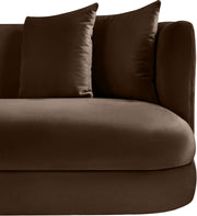 Alder 66" Velvet Upholstered Loveseat in Brown - 699Brown-L