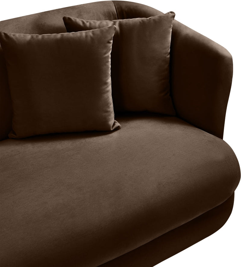 Alder 66" Velvet Upholstered Loveseat in Brown - 699Brown-L