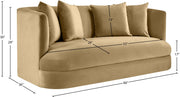 Alder 66" Velvet Upholstered Loveseat in Camel - 699Camel-L