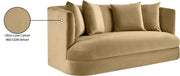 Alder 66" Velvet Upholstered Loveseat in Camel - 699Camel-L