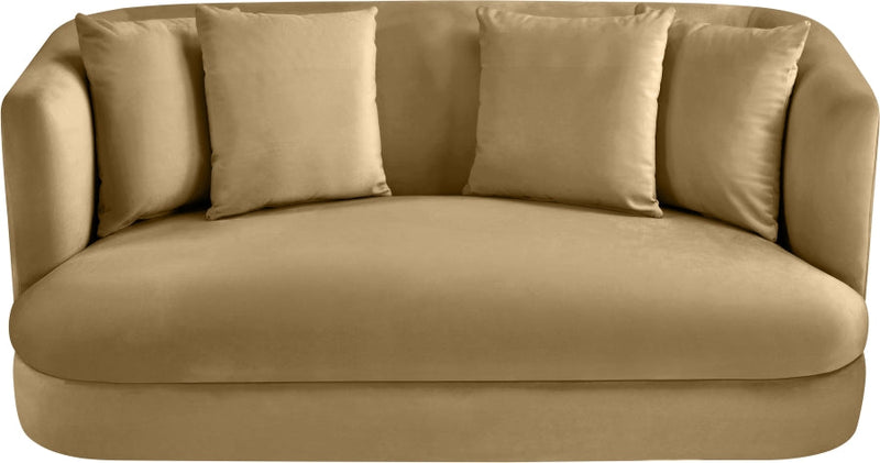 Alder 66" Velvet Upholstered Loveseat in Camel - 699Camel-L