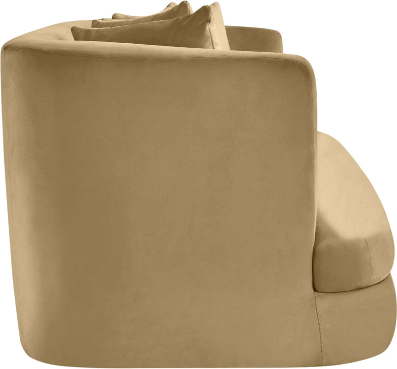 Alder 66" Velvet Upholstered Loveseat in Camel - 699Camel-L