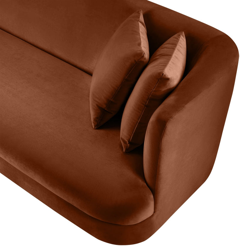 Alder 66" Velvet Upholstered Loveseat in Cognac - 699Cognac-L