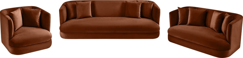 Alder 66" Velvet Upholstered Loveseat in Cognac - 699Cognac-L