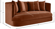 Alder 66" Velvet Upholstered Loveseat in Cognac - 699Cognac-L