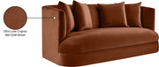 Alder 66" Velvet Upholstered Loveseat in Cognac - 699Cognac-L