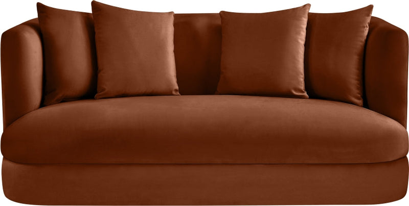 Alder 66" Velvet Upholstered Loveseat in Cognac - 699Cognac-L