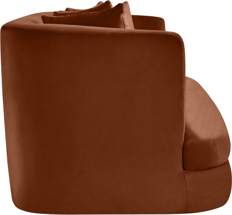 Alder 66" Velvet Upholstered Loveseat in Cognac - 699Cognac-L