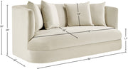 Alder 66" Velvet Upholstered Loveseat in Cream - 699Cream-L