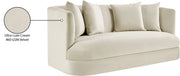 Alder 66" Velvet Upholstered Loveseat in Cream - 699Cream-L