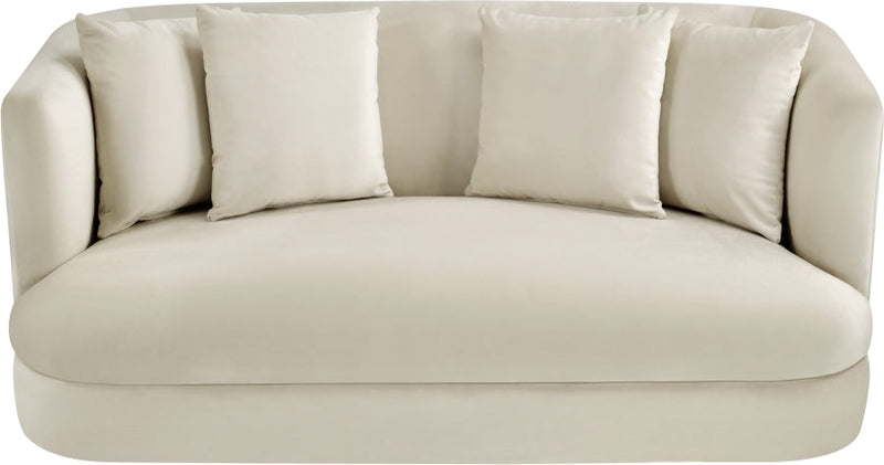 Alder 66" Velvet Upholstered Loveseat in Cream - 699Cream-L