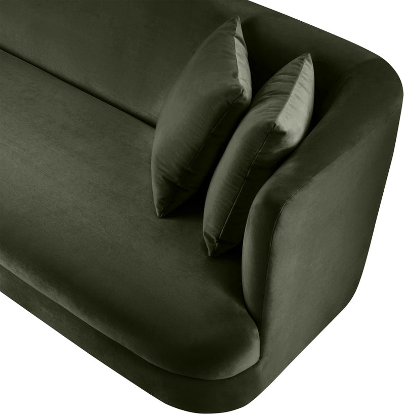 Alder 66" Velvet Upholstered Loveseat in Green - 699Green-L
