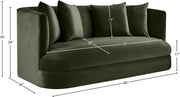 Alder 66" Velvet Upholstered Loveseat in Green - 699Green-L