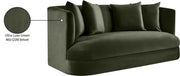 Alder 66" Velvet Upholstered Loveseat in Green - 699Green-L