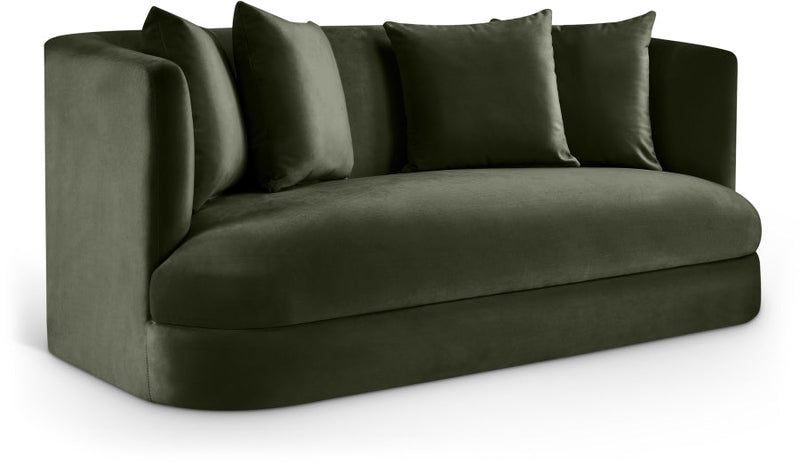Alder 66" Velvet Upholstered Loveseat in Green - 699Green-L