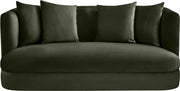Alder 66" Velvet Upholstered Loveseat in Green - 699Green-L