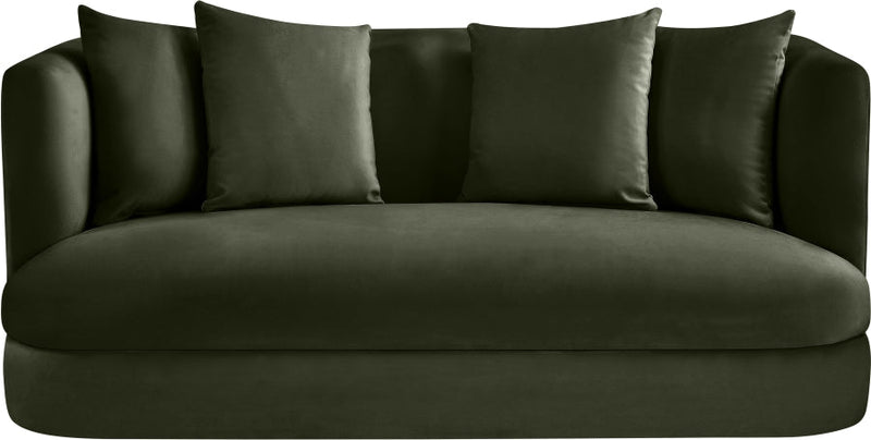 Alder 66" Velvet Upholstered Loveseat in Green - 699Green-L