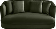Alder 66" Velvet Upholstered Loveseat in Green - 699Green-L