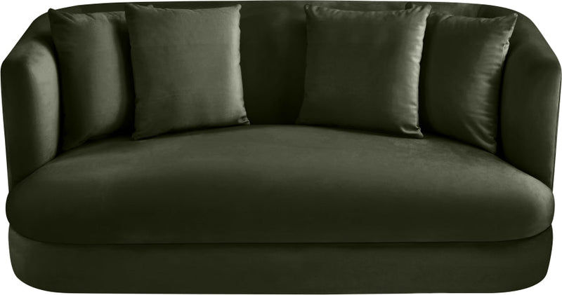 Alder 66" Velvet Upholstered Loveseat in Green - 699Green-L