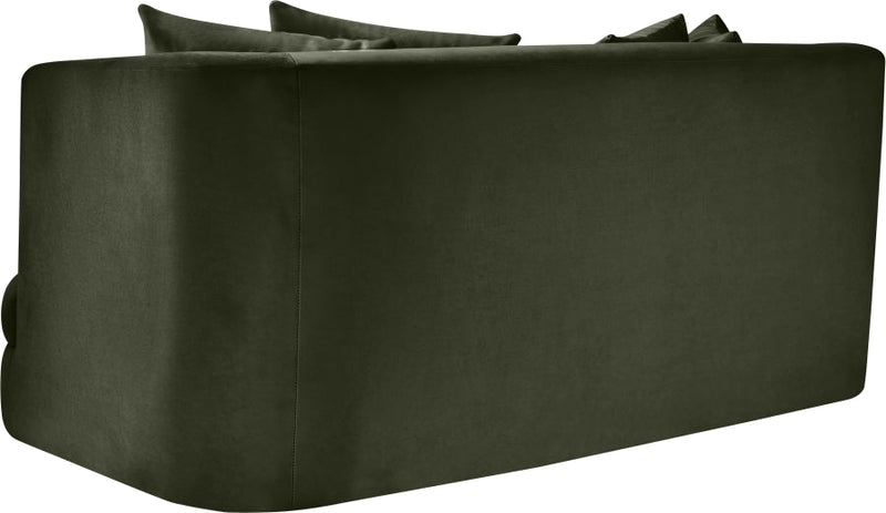 Alder 66" Velvet Upholstered Loveseat in Green - 699Green-L