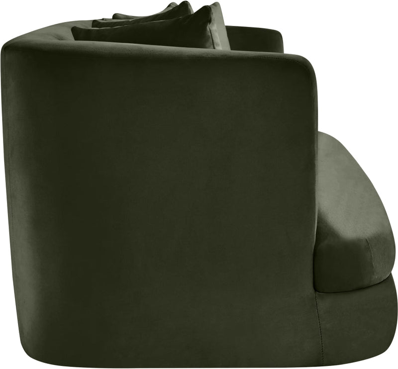 Alder 66" Velvet Upholstered Loveseat in Green - 699Green-L