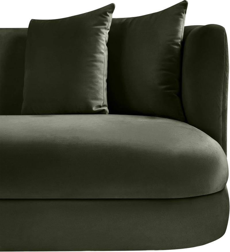 Alder 66" Velvet Upholstered Loveseat in Green - 699Green-L