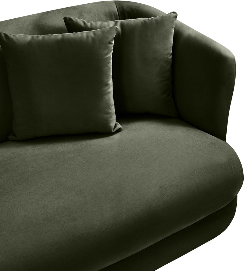 Alder 66" Velvet Upholstered Loveseat in Green - 699Green-L