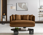 Alder 66" Velvet Upholstered Loveseat in Saddle - 699Saddle-L