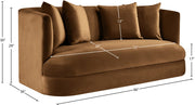 Alder 66" Velvet Upholstered Loveseat in Saddle - 699Saddle-L