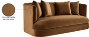 Alder 66" Velvet Upholstered Loveseat in Saddle - 699Saddle-L