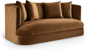 Alder 66" Velvet Upholstered Loveseat in Saddle - 699Saddle-L