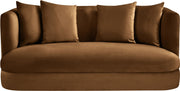 Alder 66" Velvet Upholstered Loveseat in Saddle - 699Saddle-L