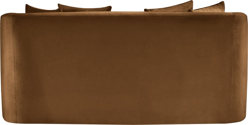 Alder 66" Velvet Upholstered Loveseat in Saddle - 699Saddle-L