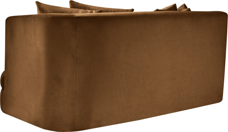 Alder 66" Velvet Upholstered Loveseat in Saddle - 699Saddle-L