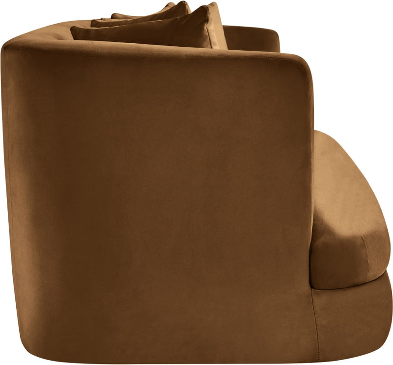 Alder 66" Velvet Upholstered Loveseat in Saddle - 699Saddle-L