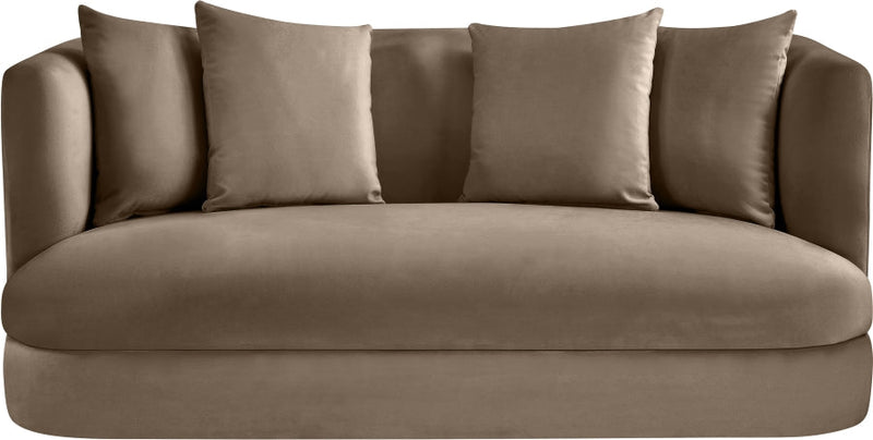 Alder 66" Velvet Upholstered Loveseat in Taupe - 699Taupe-L
