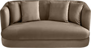 Alder 66" Velvet Upholstered Loveseat in Taupe - 699Taupe-L
