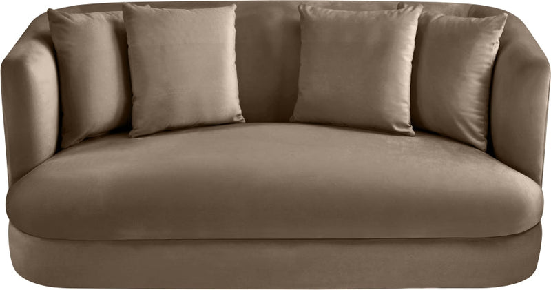 Alder 66" Velvet Upholstered Loveseat in Taupe - 699Taupe-L