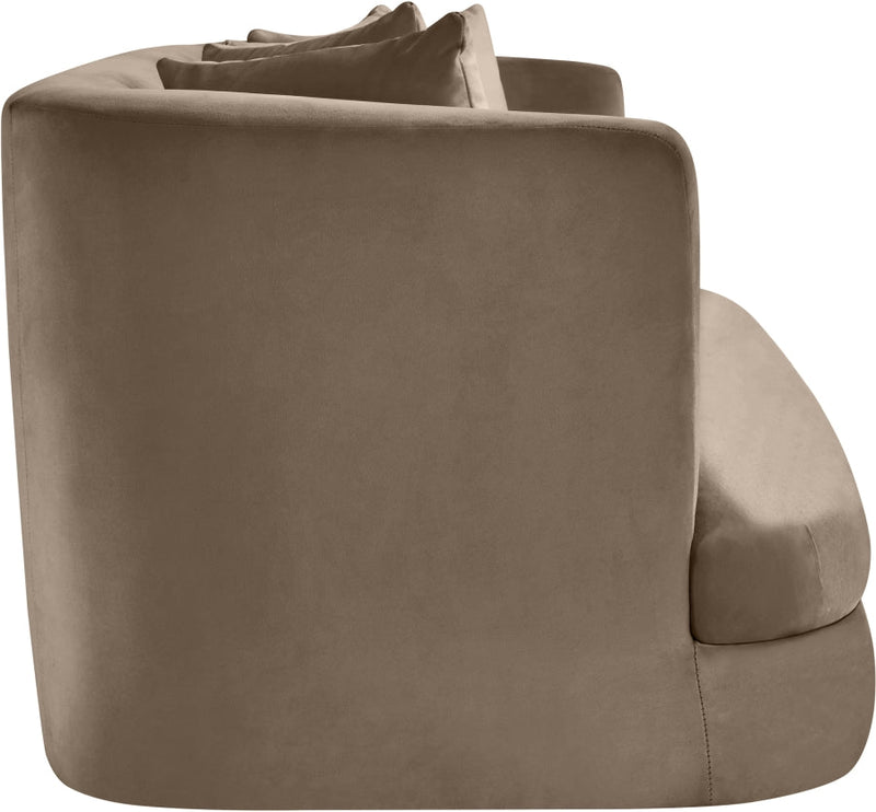 Alder 66" Velvet Upholstered Loveseat in Taupe - 699Taupe-L